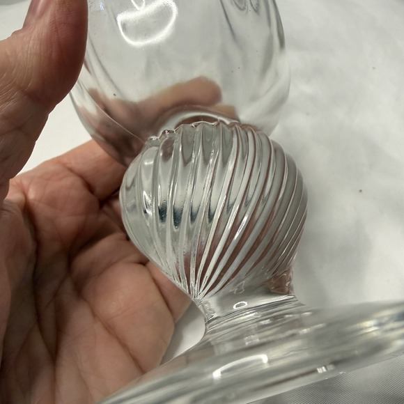 6 Fostoria Captiva 7" Water Glasses Clear Shell Design Base Coastal Dinner Serve - Picture 5 of 8